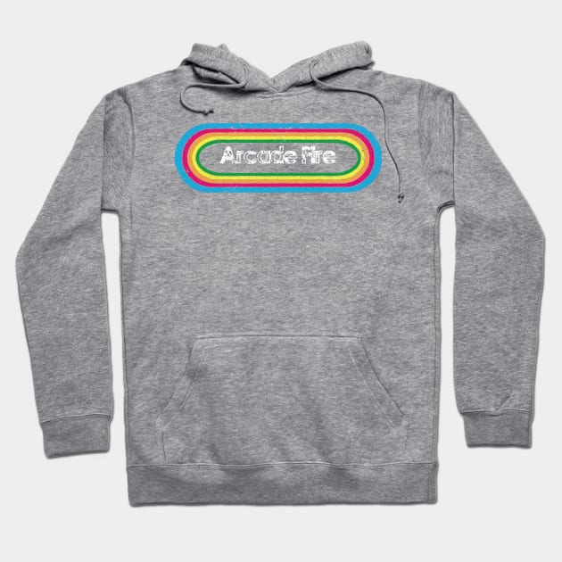 arcade fire ll rainbow retro Hoodie by bubur ayam